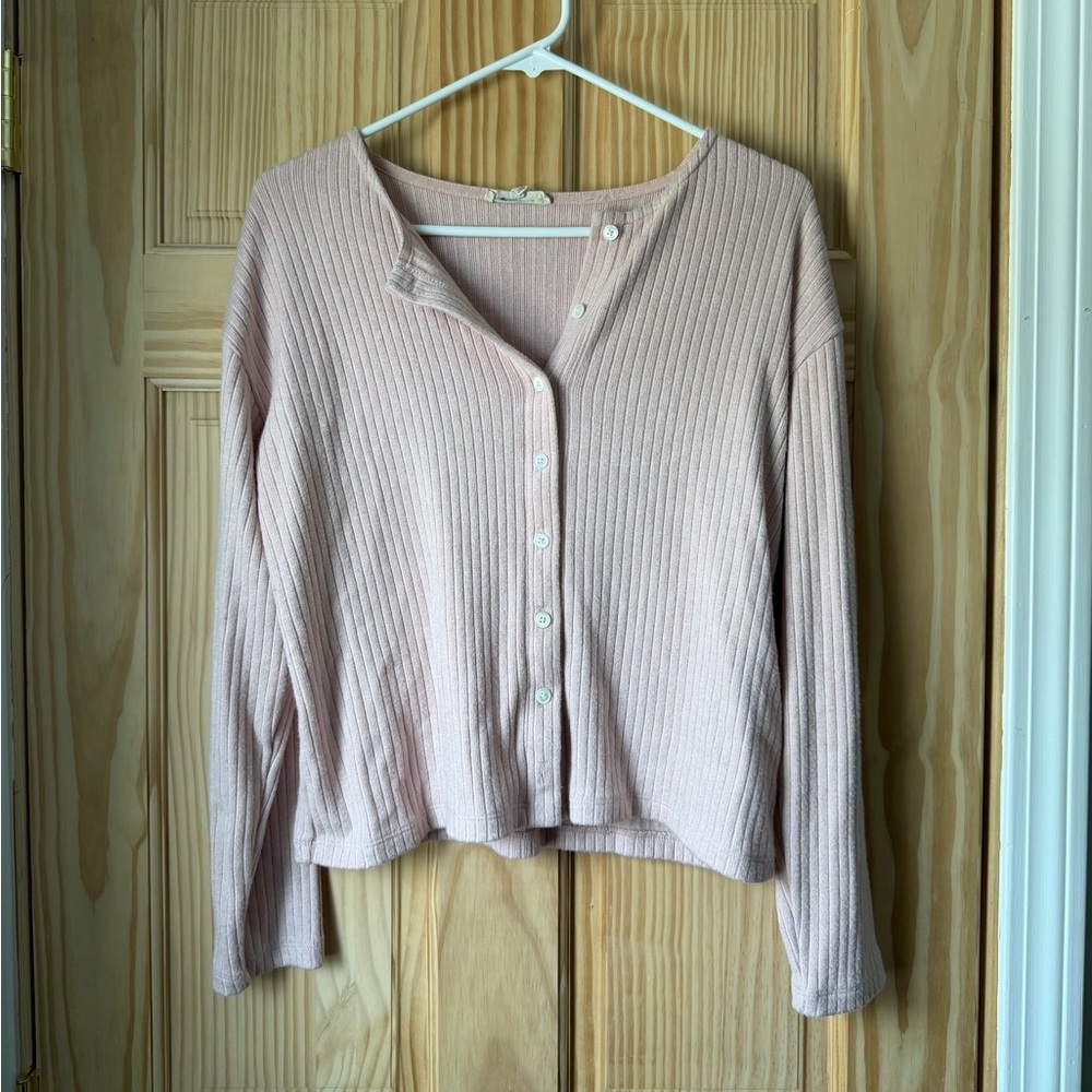 Madewell Blush Ribbed Knit Top